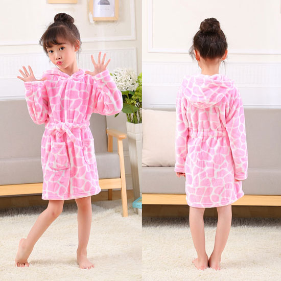 Kids Bathrobe Animal Hooded Towel